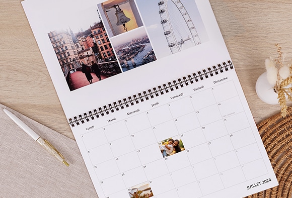 Calendriers photo personnalisés avec jours feriés