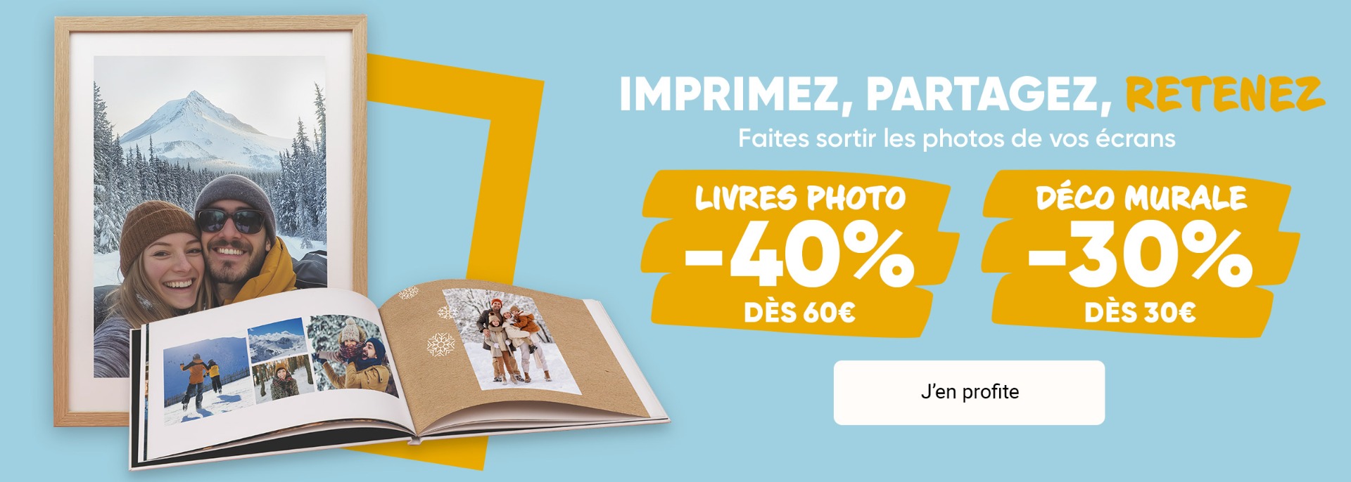 Jusqu'à -40% sur les produits photo personnalisés