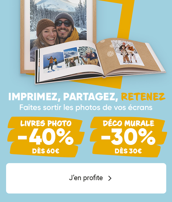 Jusqu'à -40% sur les produits photo personnalisés