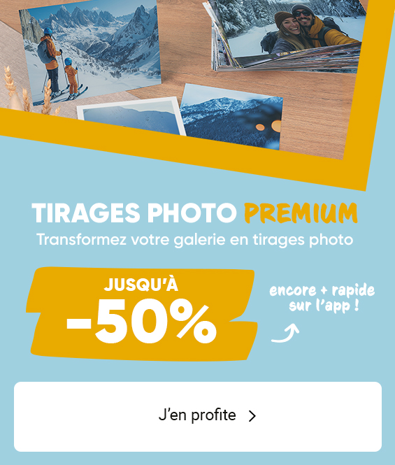 Jusqu'à -50% sur les produits photo personnalisés