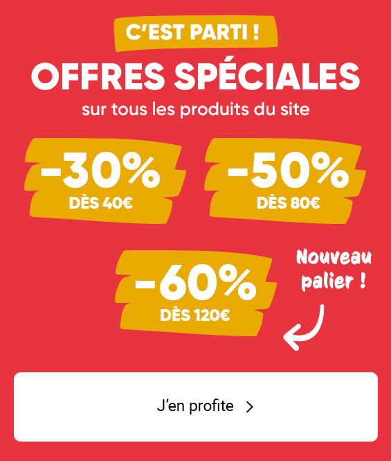 OFFRES SPÉCIALES : jusqu'à -60% sur tout le site.
