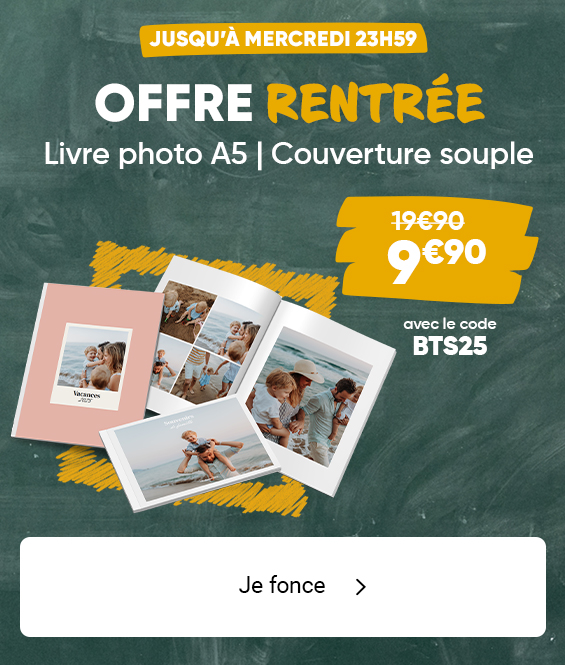 Livre photo A5 à 9€90 au lieu de 19€90