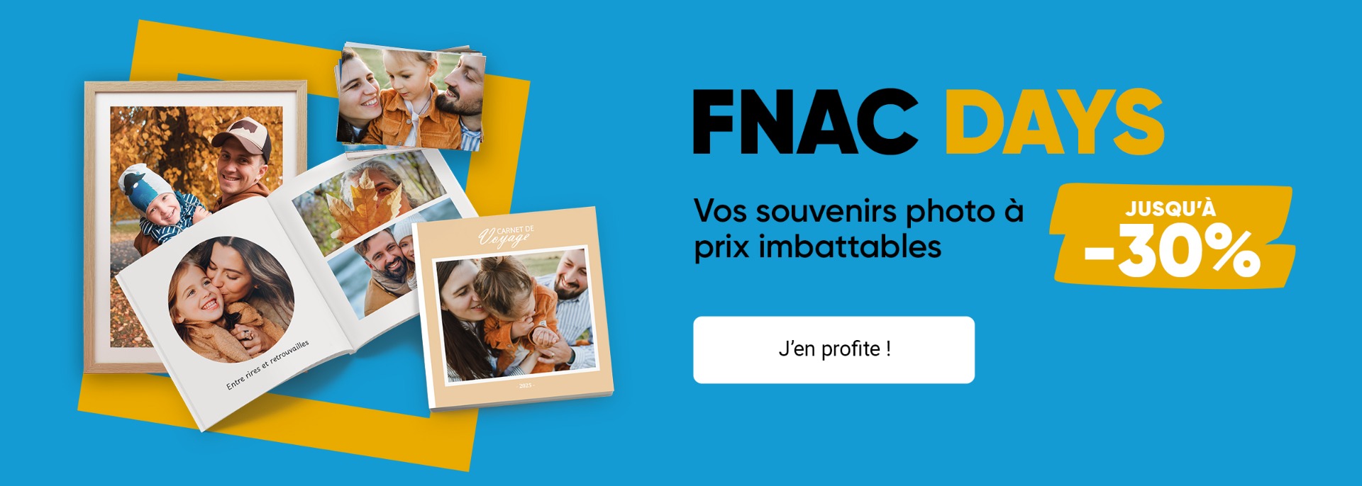 Jusqu'à -30% sur une sélection de produits photo personnalisés