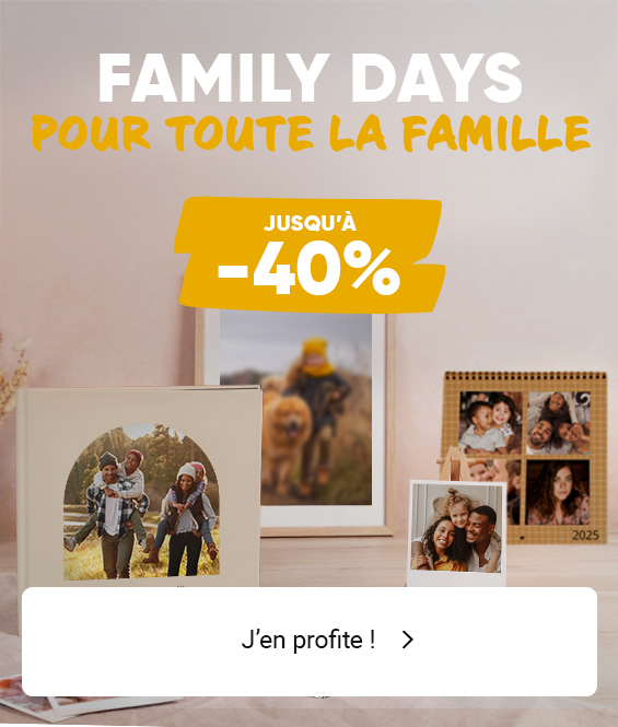 Jusqu'à -40% sur une sélection de produits photo personnalisés