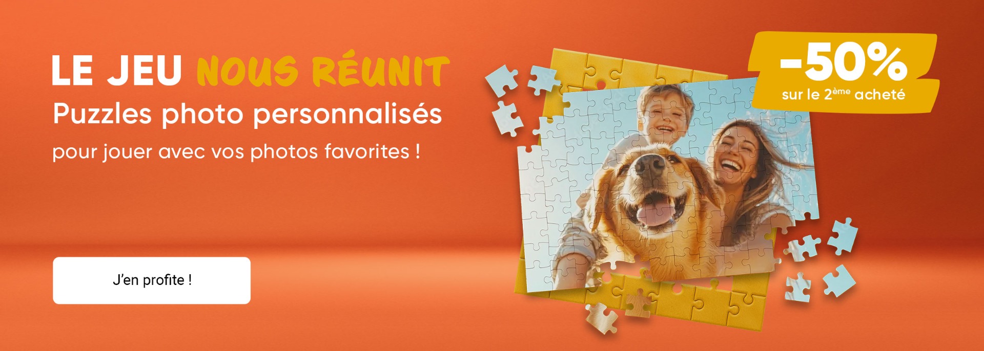 -50% sur le 2ème puzzle personnalisé acheté