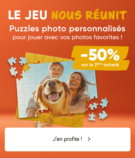 -50% sur le 2ème puzzle personnalisé acheté