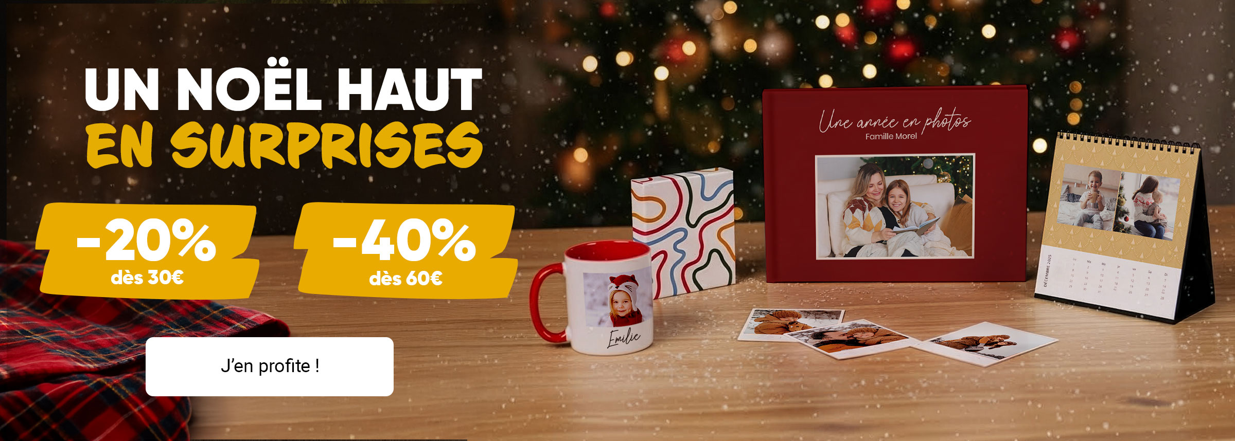 Cadeaux photo Noël : jusqu'à -40% sur tout le site