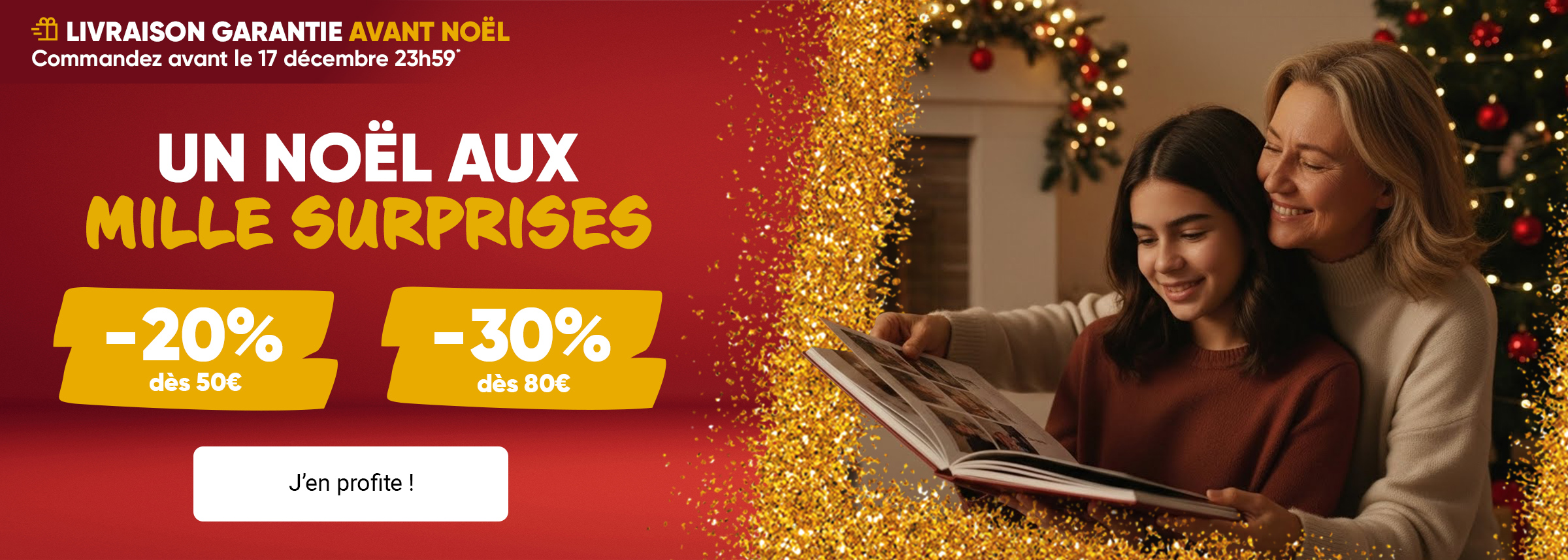 Cadeaux photo Noël : jusqu'à -40% sur tout le site