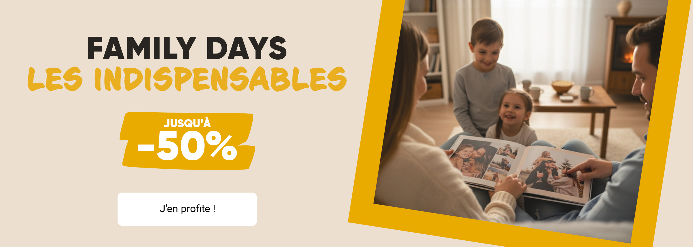 Jusqu'à -50% sur une sélection de produits photo personnalisés