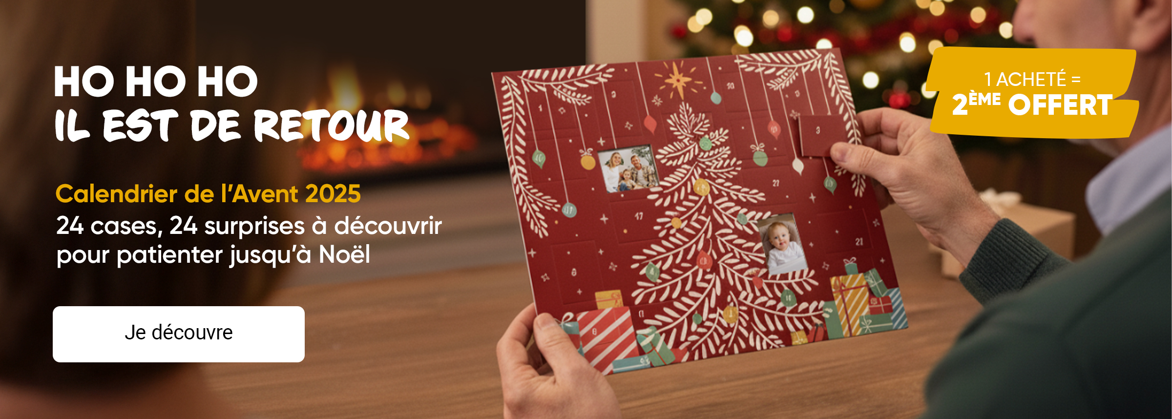 1 acheté = 2ème offert :  calendrier de l'Avent personnalisé