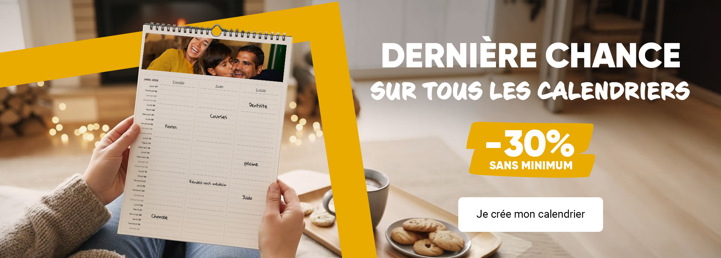 Calendriers photo : -50% sans minimum