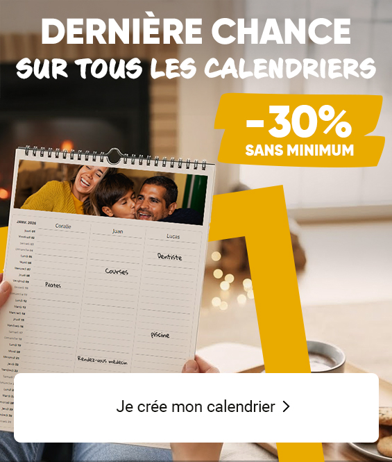 Calendriers photo : -50% sans minimum