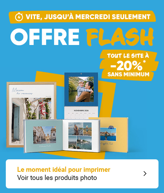 Livre photo, tirages photo à -20% sans minimum