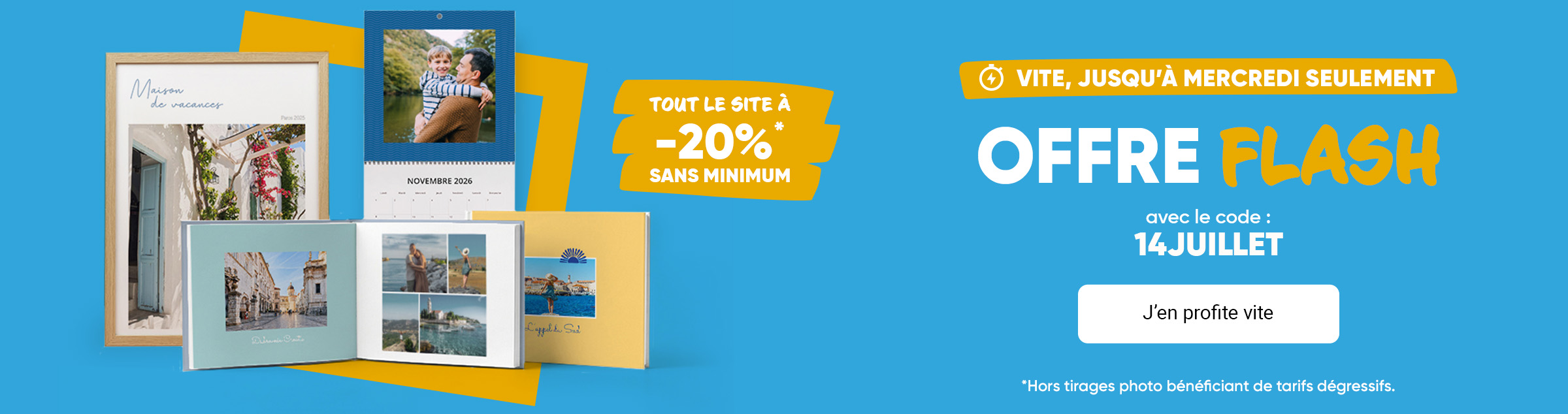 Livre photo, tirages photo à -20% sans minimum