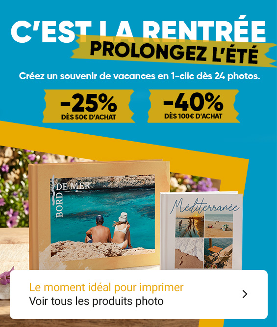 Livre photo, tirages photo en promo jusqu'à -40%