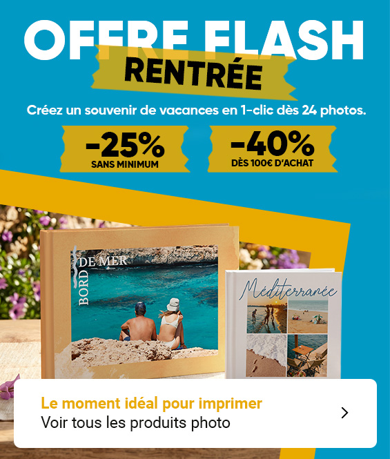 Livre photo, tirages photo en promo jusqu'à -40%