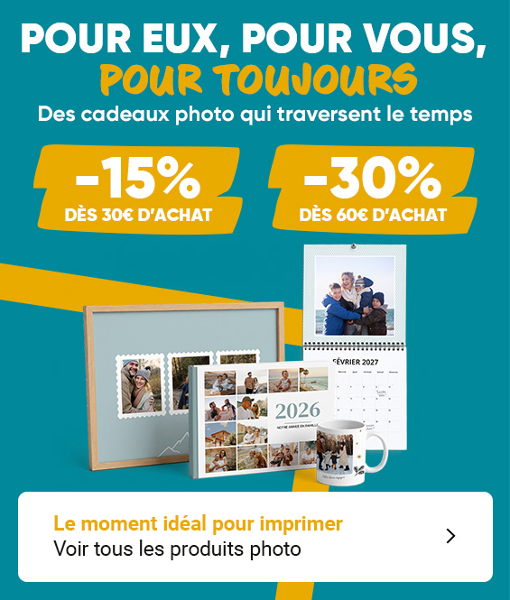 Livre photo, tirages photo en promo jusqu'à -30%