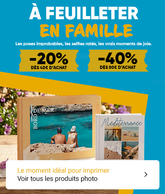 Livre photo, tirages photo en promo jusqu'à -40%