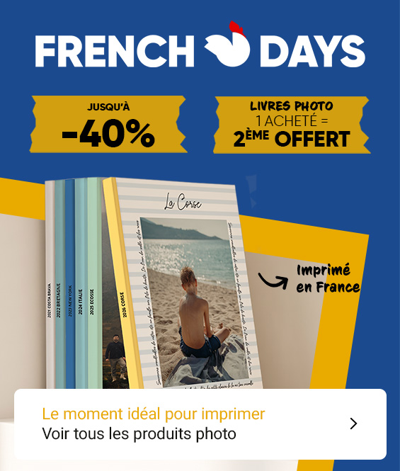 Livre photo, tirages photo en promo jusqu'à -40%