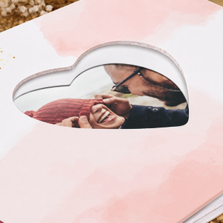 Livre photo coeur - A4 Paysage - Couverture à fenêtre