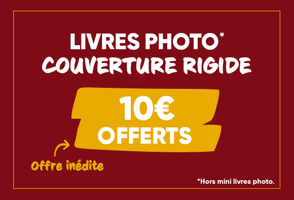 10€ OFFERTS sur les livres photo