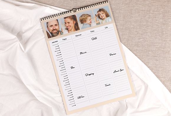 Agenda Familial 2026 - 5 Colonnes - Avec Liste De Courses Et Bloc-notes - 36x33 Cm